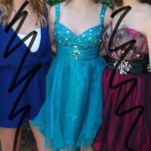 Blue Mini Prom Dress